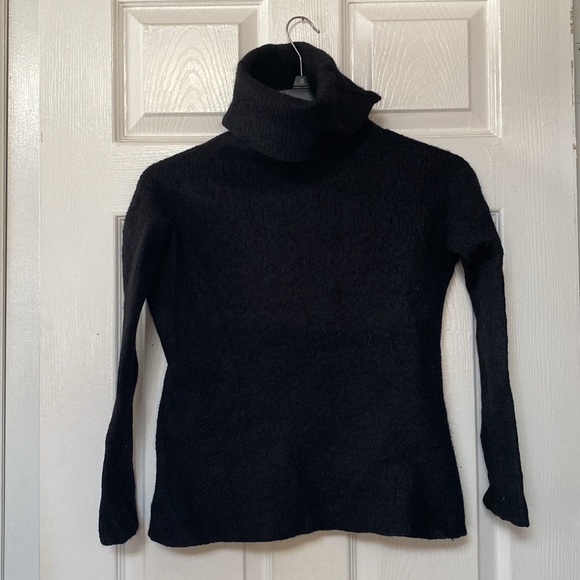 Reformation Black Alpaca Turtleneck Sweater Knit - Picture 4 of 14